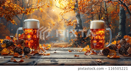 background, banner, poster with space for text at Oktoberfest. 116505221