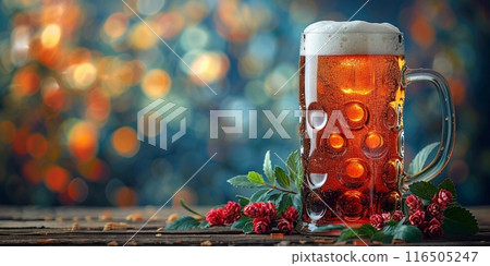 background, banner, poster with space for text at Oktoberfest. 116505247