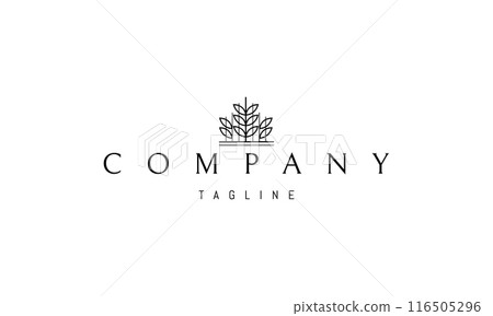Vector logo with an abstract image of wheat sprouts. 116505296