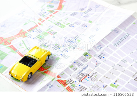 Image of a leisurely road trip in a two-seater open-top car Image of a leisurely road trip in a two-seater open-top car 116505538