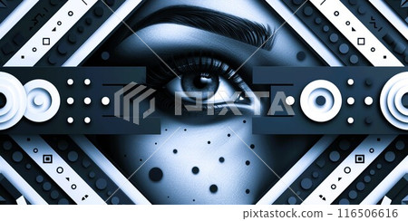 Monochrome Abstract Dynamic Pattern Background 116506616