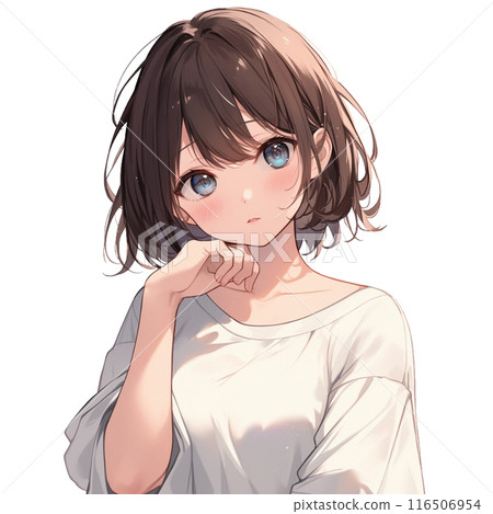 一個穿著寬鬆T恤的女孩 116506954