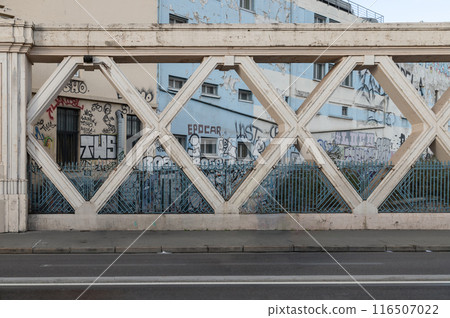 Bridge on Rue La Fayette. La Fayette Bridge built above the railways of gare de l'Est. Bridge on Rue La Fayette. La Fayette Bridge built above the railways of gare de l'Est. 116507022