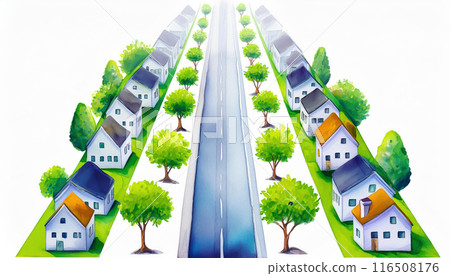 Watercolor style cityscape 116508176