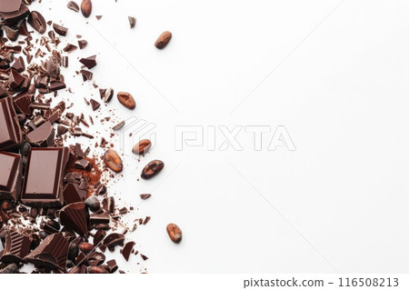 Minimalist Cocoa & Chocolate Shards Design. 116508213