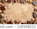 Creamy Canvas of Hazelnuts and Chocolate. 116508222