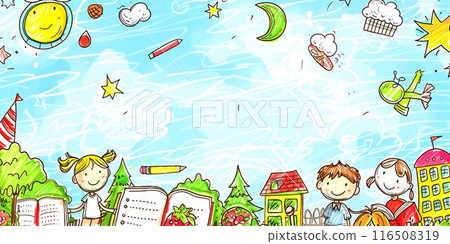 Back to School Background with Space for Text 116508319