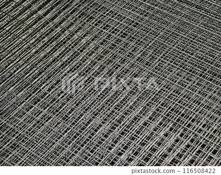 Steel chain link fence wire mesh texture and pattern 116508422