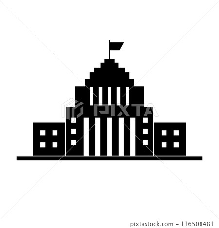 政府剪影圖示。國家。向量。 116508481