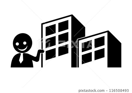 可疑的房地產經紀人。向量。 116508493