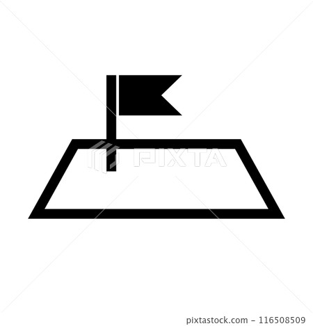 簡單的土地和旗幟圖示。向量。 116508509