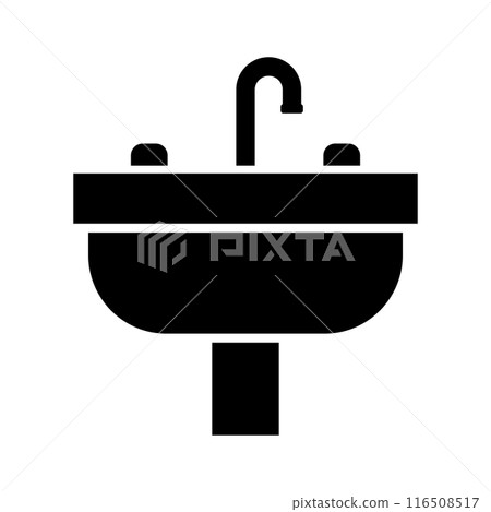Wash basin silhouette icon.Vector. Wash basin silhouette icon.Vector. 116508517