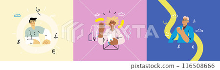 Creative Workspace: Video Conference, modern flat vector concept illustration of person engaging in virtual business meeting Connectivity, collaboration, digital interaction, remote work, productivity 116508666