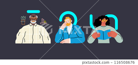 Creative Workspace: Video Conference, modern flat vector concept illustration of person engaging in virtual business meeting Connectivity, collaboration, digital interaction, remote work, productivity 116508676