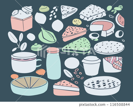 Kitchen utensils and ingredients illustration 116508844