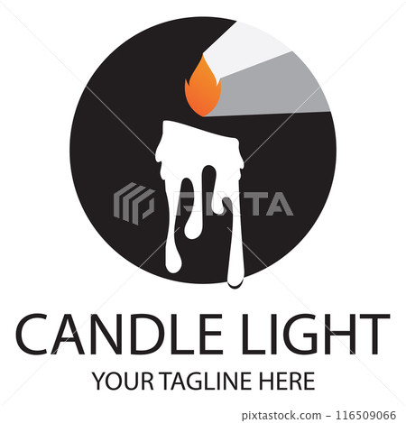 candle light logo design template illustration 116509066