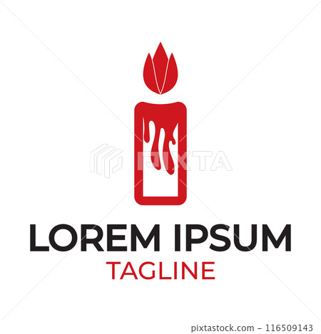 candle light logo design template illustration 116509143