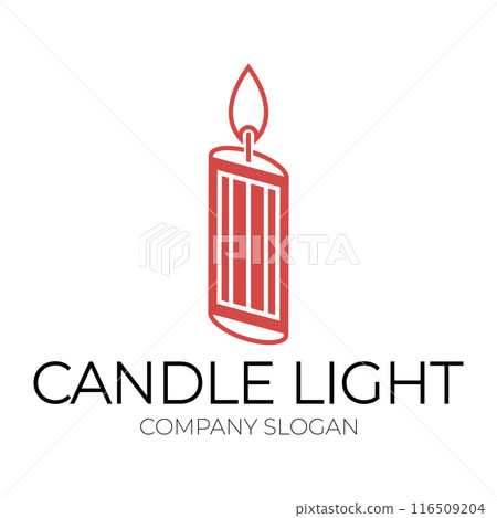 candle light logo design template illustration 116509204