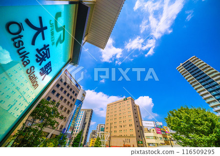 日本東京城市景觀七月。大塚站週邊景觀=2020年7月5日 116509295