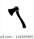 Wooden axe silhouette on white background. Axe icon sign vector illustration design. 116509985