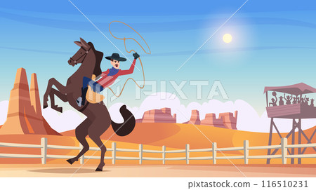 Cowboy background. Wild west game for strong man horse riders with lasso exact vector cowboy background Cowboy background. Wild west game for strong man horse riders with lasso exact vector cowboy background 116510231