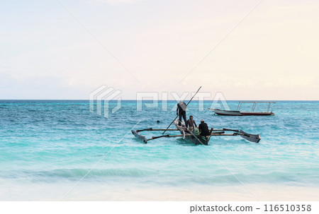 beautiful seascape with fishing boats, Zanzibar 116510358