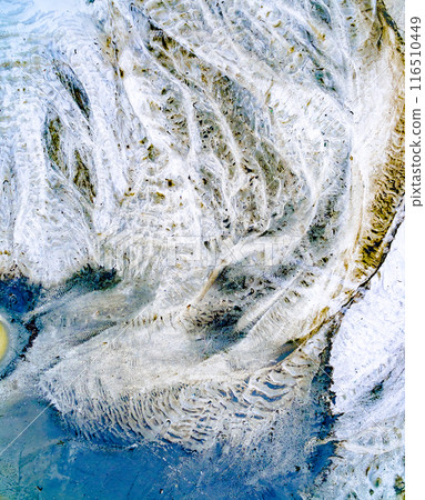 abstract patterns on the ground from water streams abstract patterns on the ground from water streams 116510449