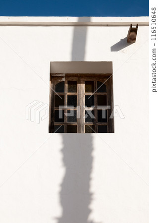 Window and a palm tree trunk shadow, Ye, Lanzarote 116510648