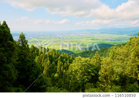 The Fukui Plain as seen from the hiking trail of Mt. Monju The Fukui Plain as seen from the hiking trail of Mt. Monju 116510850