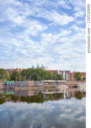 Szczecin waterfront as seen from Lasztownia Island, Poland. Szczecin waterfront as seen from Lasztownia Island, Poland. 116510999