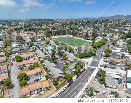 Aerial view of Vista, Carlsbad in North County of San Diego, California. USA 116511043