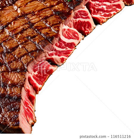 Strip steak well marbled slightly charred edges captured with a shallow depth of field 116511216