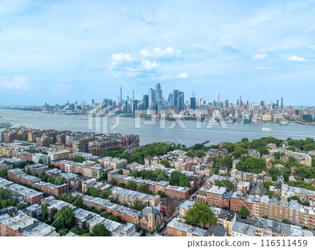 Aerial View of Hoboken and Manhattan Skyline 116511459
