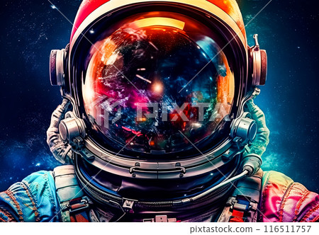 Astronaut in outer space over Earth, our home. ISS. 116511757