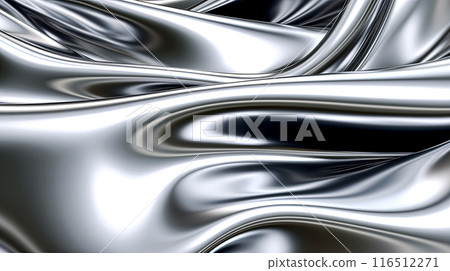 A silver fabric with a wave pattern. 116512271