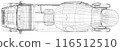 Vector outline Concrete Mixer Truck. Wire-frame Industrial transport. EPS10 format. 116512510