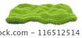 a square piece of cut grass. 3d illustration 116512514