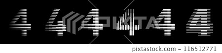 Number 4 Logo Geometric Lines Art Set Number 4 Logo Geometric Lines Art Set 116512771