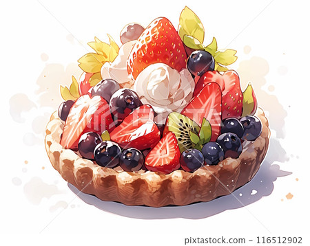 Strawberry, blueberry and kiwi fruit tart 2 Strawberry, blueberry and kiwi fruit tart 2 116512902