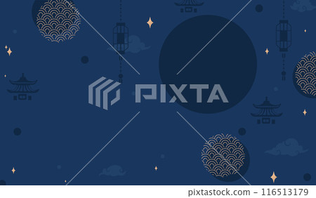 Chinese dark blue copy space background 116513179