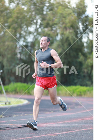 Determination Of An Athlete Making A Run Training  116513542
