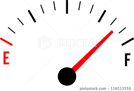 Car fuel gauge icon, black and red 116513558
