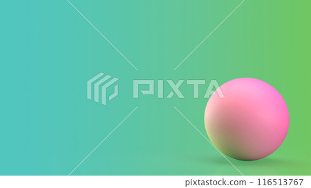 The pink ball on green background  image 3d rendering. 116513767