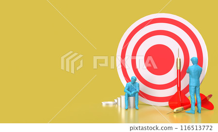 The Dartboard and coins for Business concept 3d rendering. The Dartboard and coins for Business concept 3d rendering. 116513772