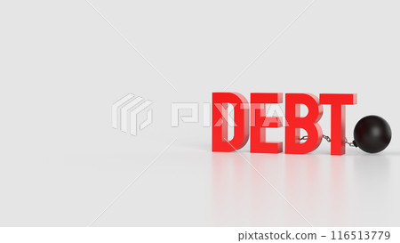 The red text Debt  for Business concept 3d rendering. 116513779