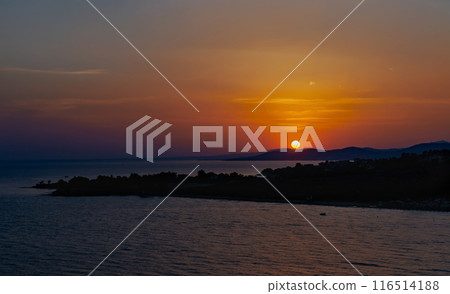sunset, sea, ocean 116514188