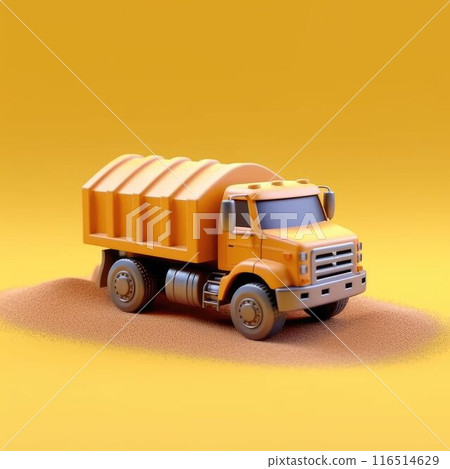 A truck on vibrant background. Construction and transportation concept. AIG35. A truck on vibrant background. Construction and transportation concept. AIG35. 116514629