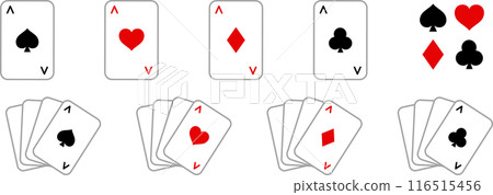 彩色撲克牌在向量中設置 116515456