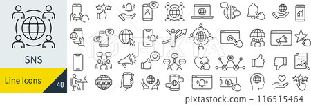 與SNS相關的圖標集 與SNS相關的圖標集 116515464