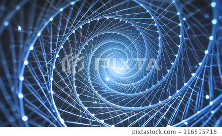 CG material: Blue line spiral image 116515718